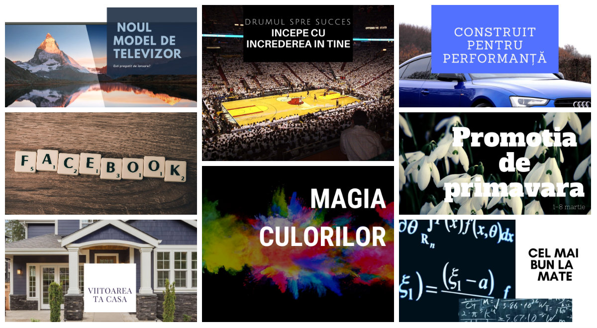 Promovare Facebook - colaj de reclame publicate
